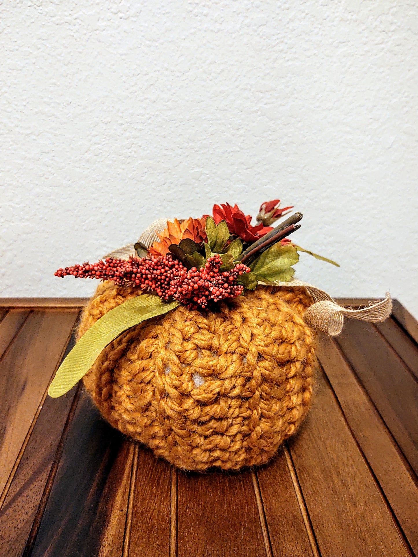 Yellow Orange Crocheted Pumpkin