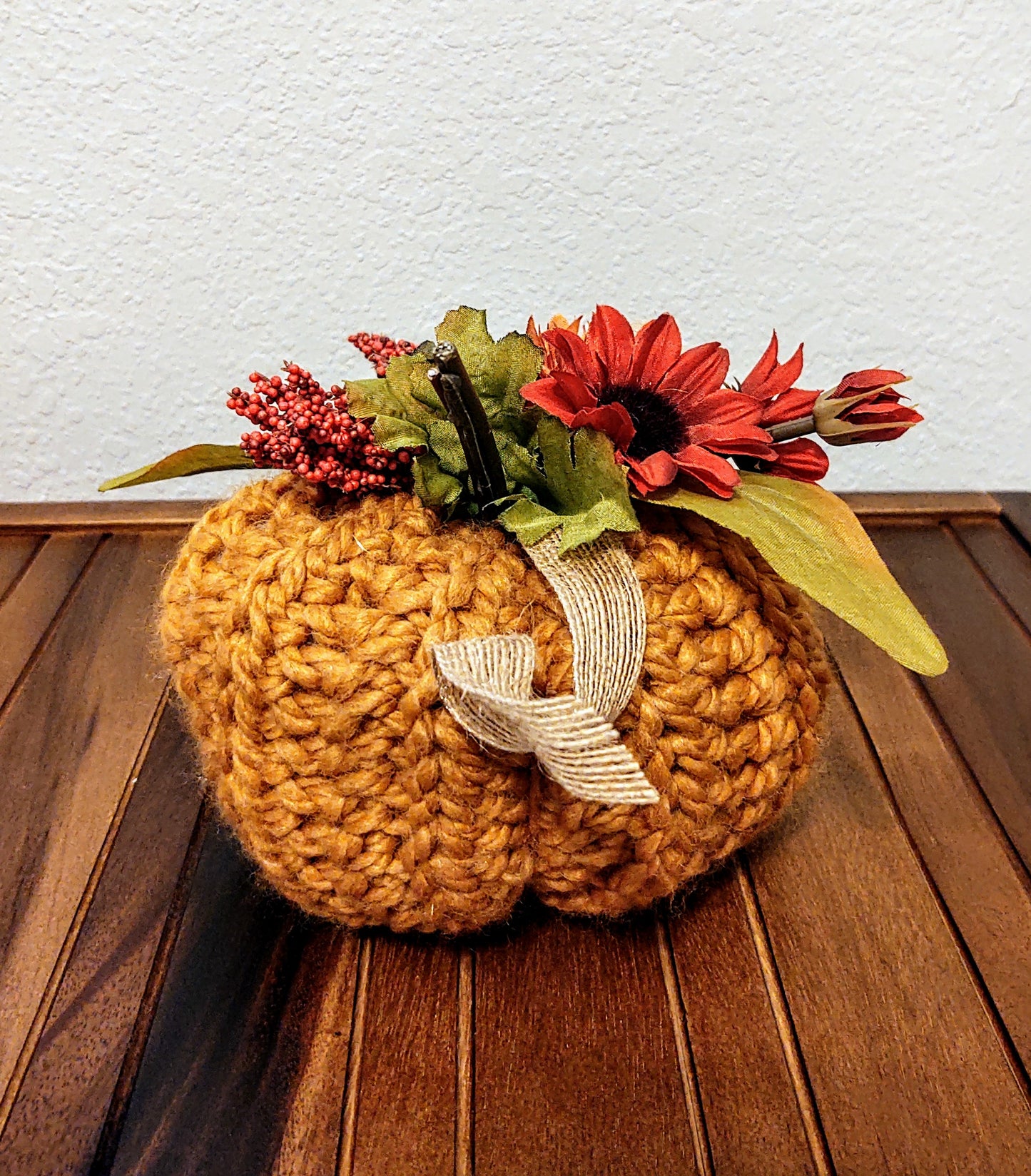 Yellow Orange Crocheted Pumpkin